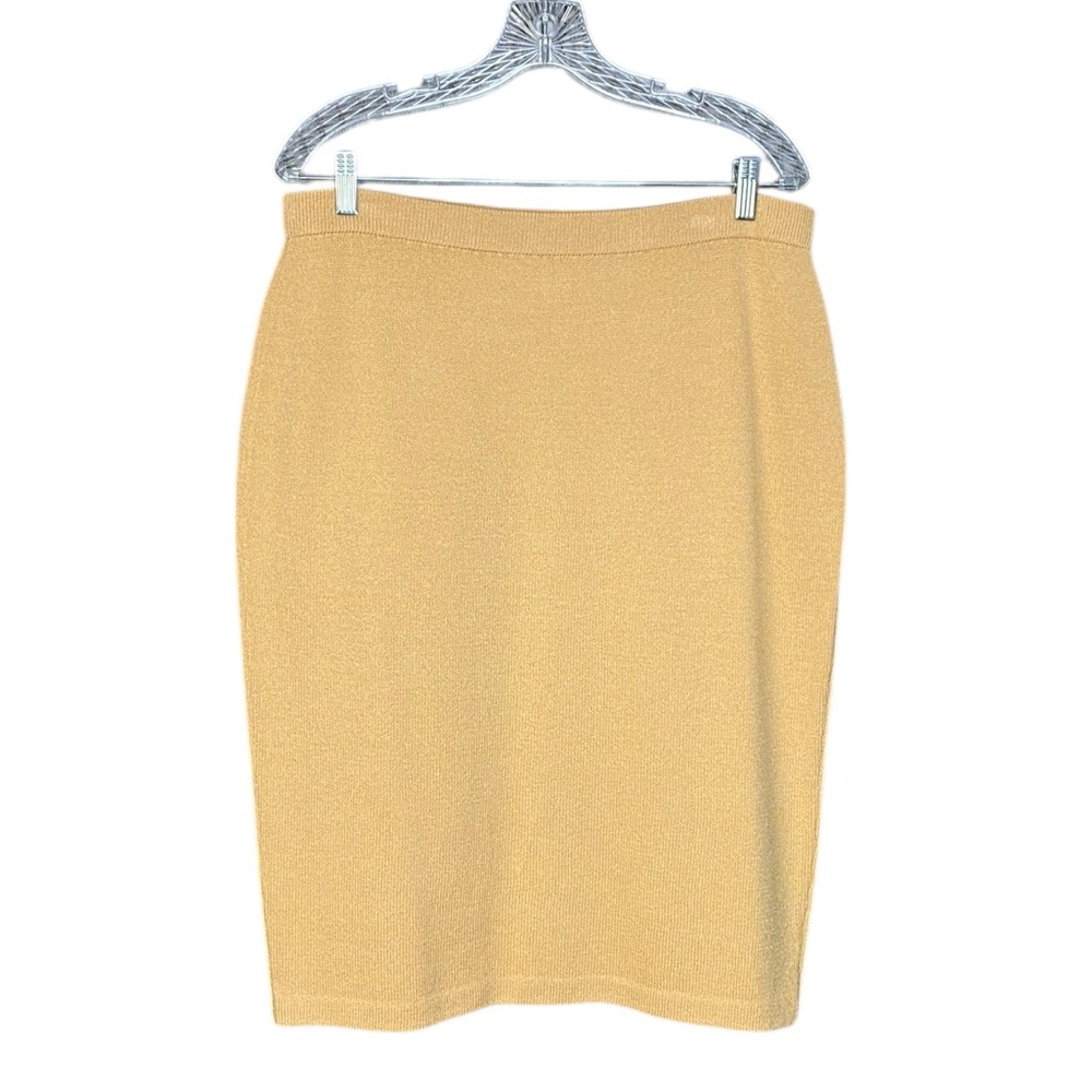 St. John Collection Warm Tan Santana Knit Skirt Women's 14